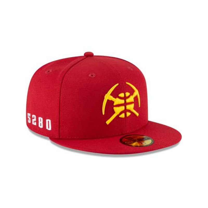 NBA Denver Nuggets City Edition Alt 59Fifty Fitted (VWW3227) - Red New Era Caps